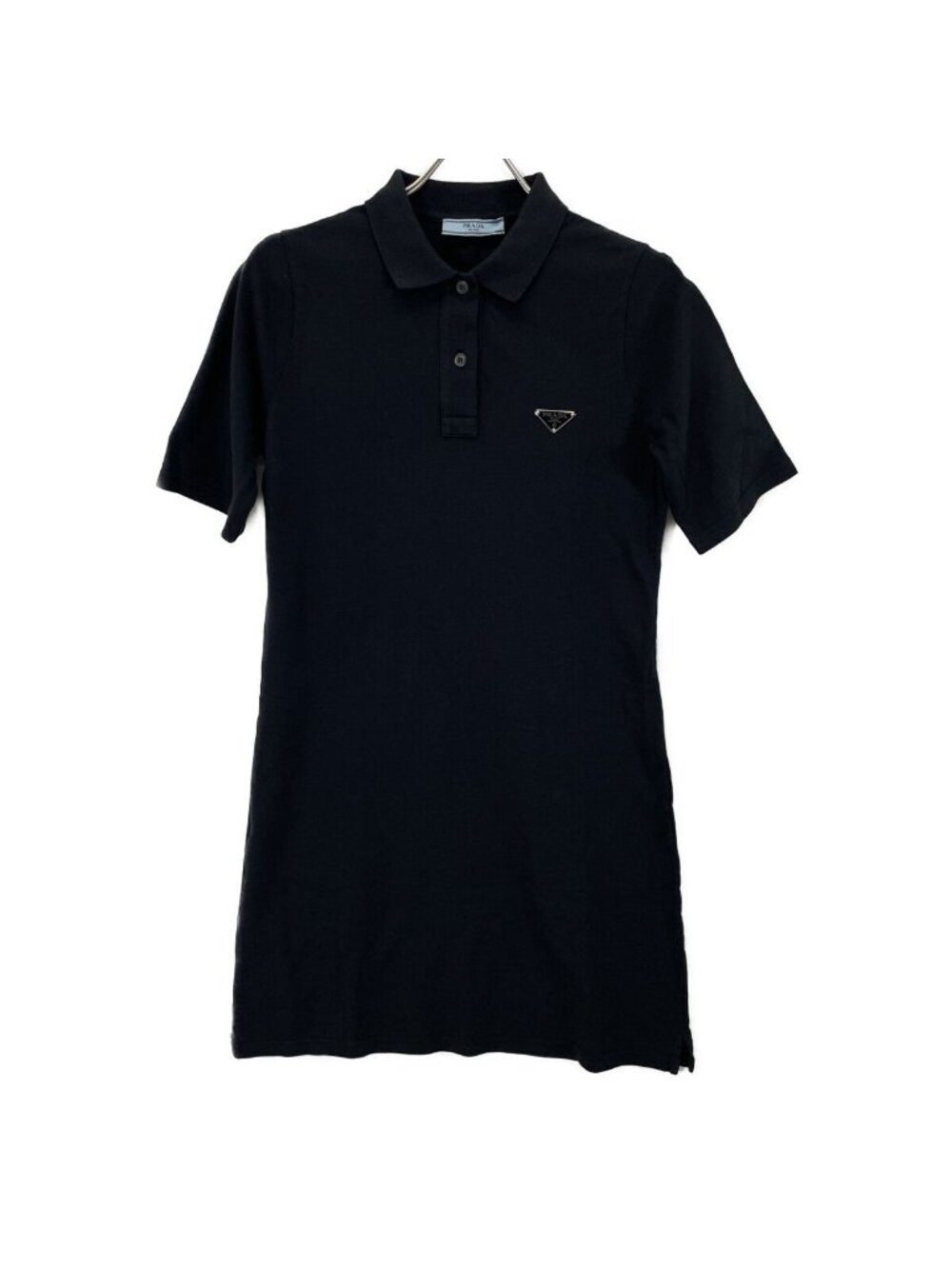 Prada Navy Triangle Logo Dress 42